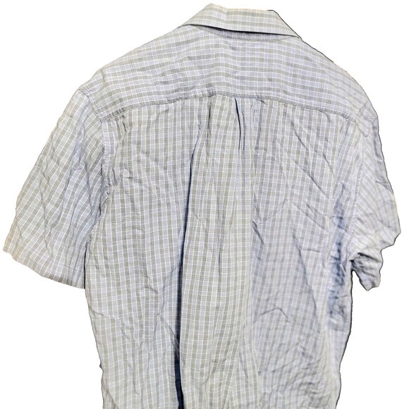 Men's Casual Soft Cotton Twill Light Blue Short Slve Bttn Dn Metro Exchange XL - Picture 15 of 16